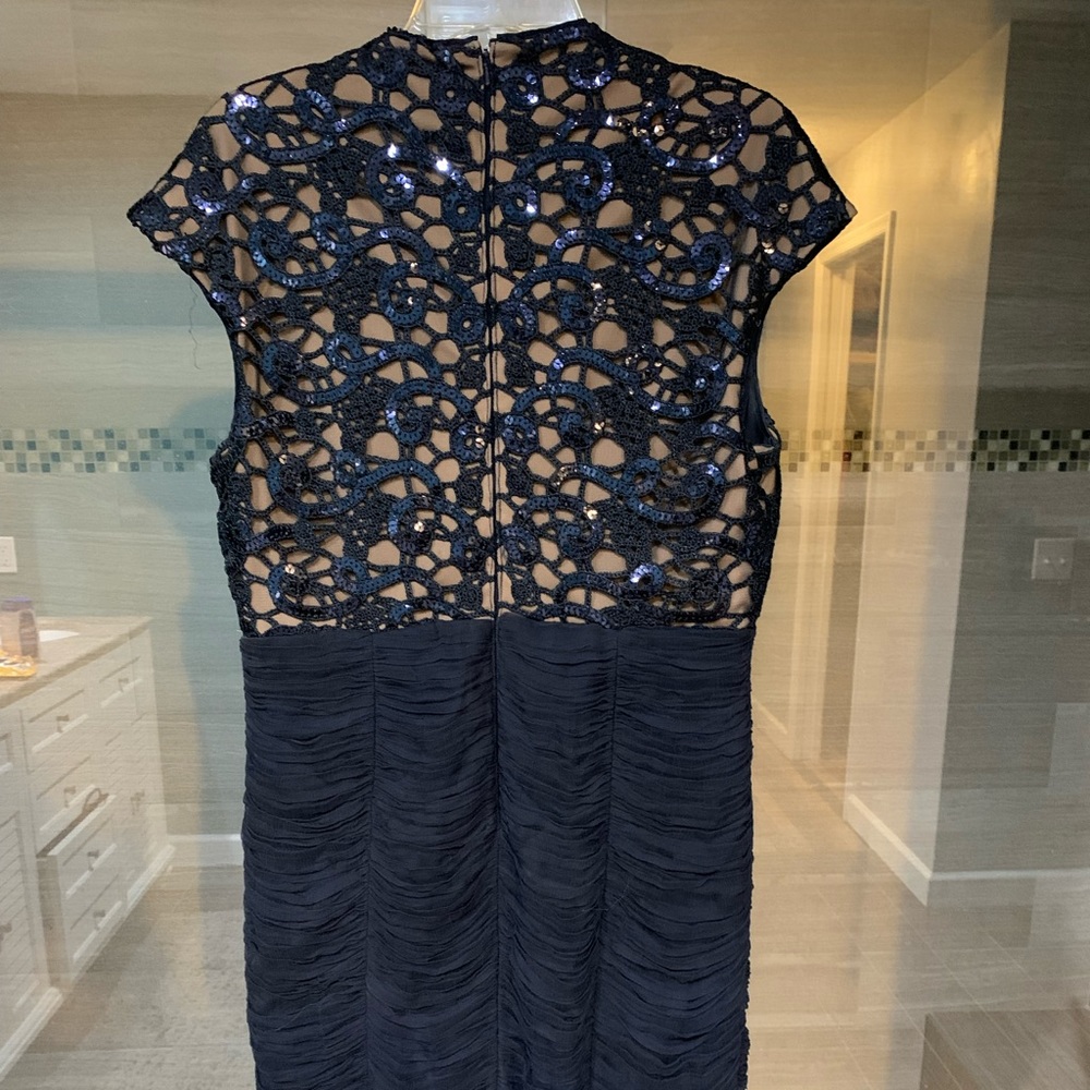 Tadashi shoji navy blue cocktail dress